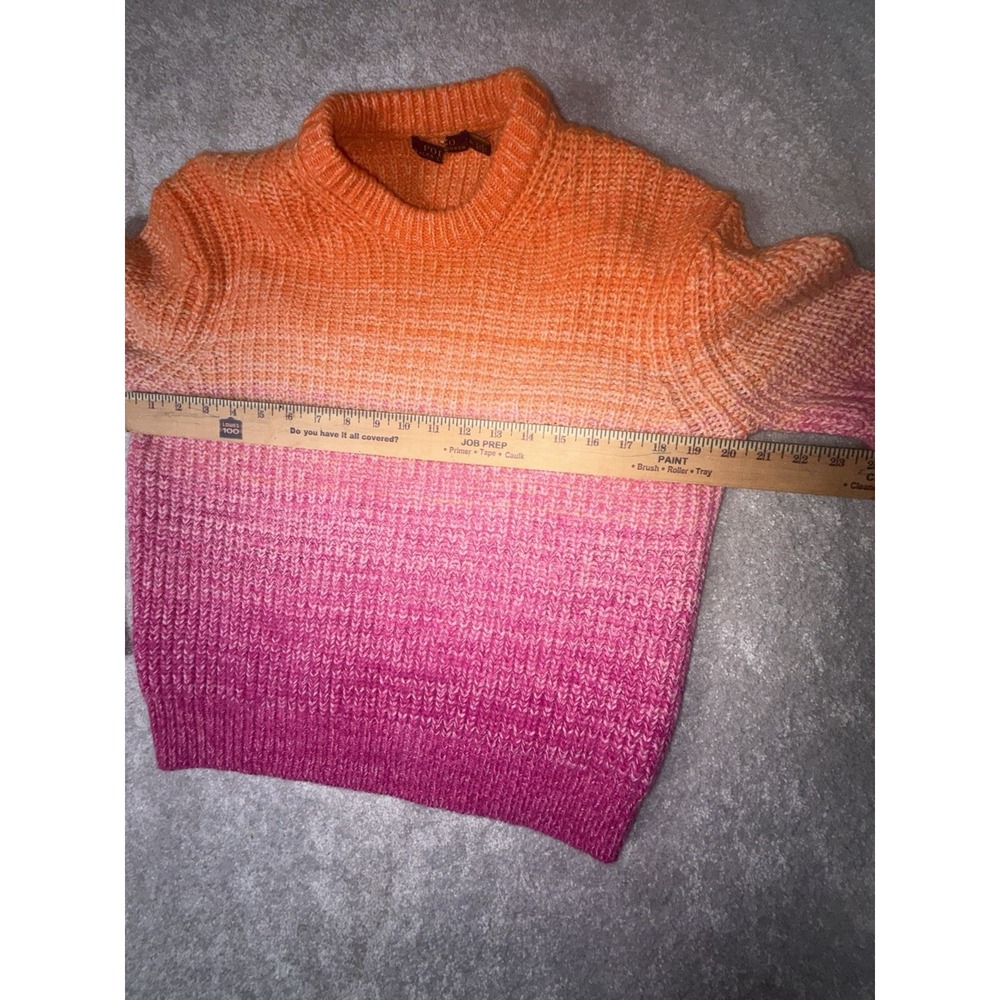 Polo Ralph Lauren Ombré Wool-Cashmere Blend Crewneck Sweater orange pink women M - Picture 8 of 10